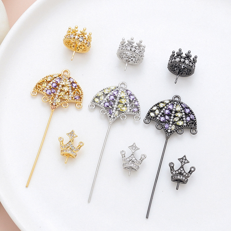 阿飘王冠雨伞铜包金饰品配件