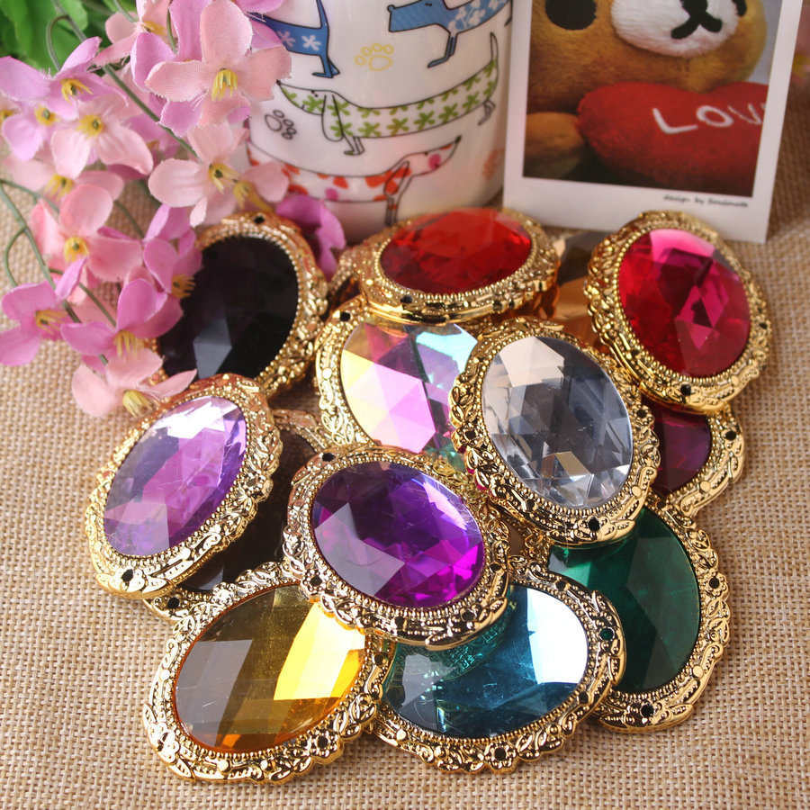 金色亚克力镶钻饰品配件