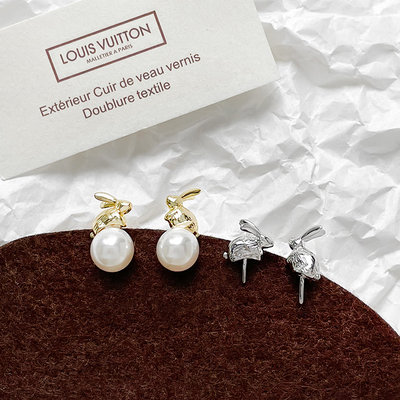 不规则兔子耳朵铜镀真金饰品配件