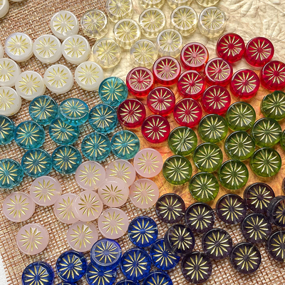 布拉格琉璃蒲公英圆珠散珠diy手作手链项链串珠手机链配件材料