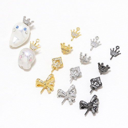 阿飘小皇冠铜镀真金插针配件