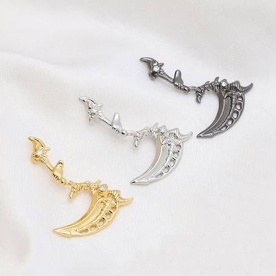 恶魔镰刀配件饰品材料铜镀真金