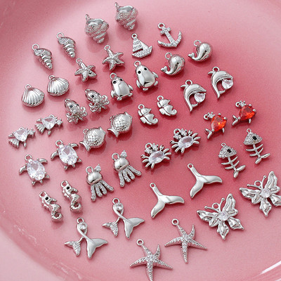 蝴蝶结铜饰品配件手链真白金电镀