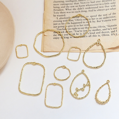 diy几何镂空水滴百搭耳环吊坠