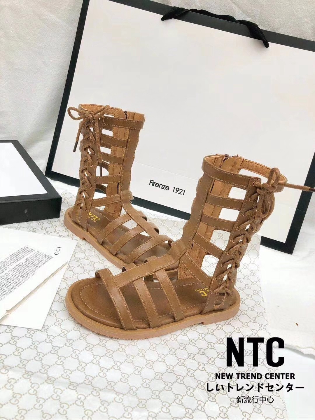 NTC女童潮搭罗马凉鞋罗马靴童装实体店现货断码捡漏34码37码