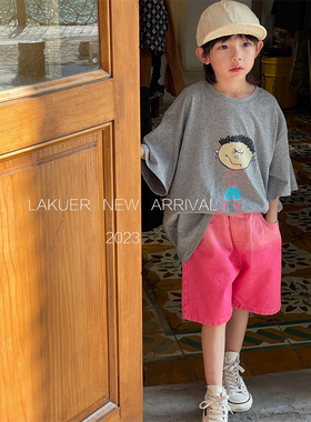波啦家LAKUER拉酷儿MC30117渐变色牛仔休闲中裤童装实体店现货