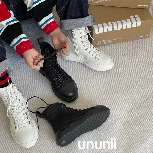 UNUNII品牌童装实体店断码清货中大童纯色休闲百搭靴子UN3040