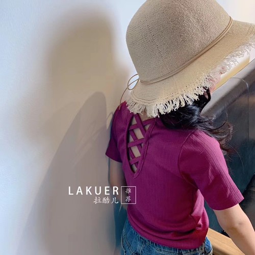 韩货bisket品牌童装实体店断码捡漏美背短袖T恤HB9521