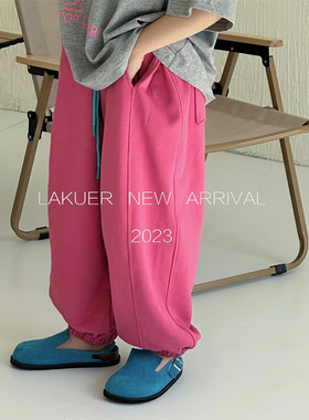 拉酷儿LAKUER品牌童装实体店断码捡漏春秋款休闲运动裤L91036