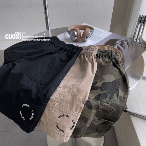 GUOXI果皙GX2320工装三色中性潮酷中裤童装实体店奕佳潮童馆现货