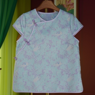 【闲庭序】猫的日记张和才蜀锦罗上衣新中式百搭休闲夏季短袖