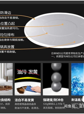 日本进口NEG白色陶瓷面板圆型平板直径290mm尺寸一样通用配件德昕