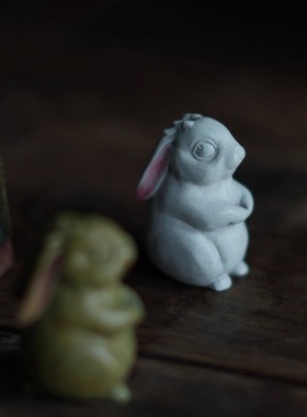 四喜器物可爱复古纯铜许愿小兔子线香插茶宠仙兔摆件礼盒