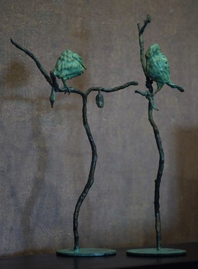 四喜器物原创八大山人国风文房四宝新中式青铜艺术摆件笔挂首饰架