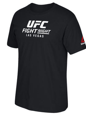 MMA自由搏击UFC男士锐步格斗之夜拉斯维加斯Event黑色短袖运动T恤