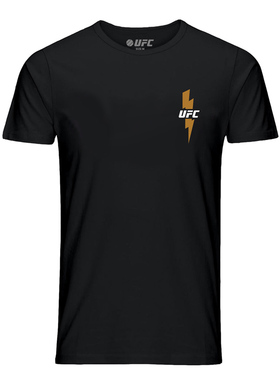 UFC男士纯棉休闲运动t恤 MMA自由搏击闪电短袖 圆领黑色拳击服