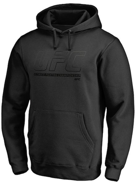 Men's 品牌黑色UFC隐形流苏MMA保暖套头运动连帽衫