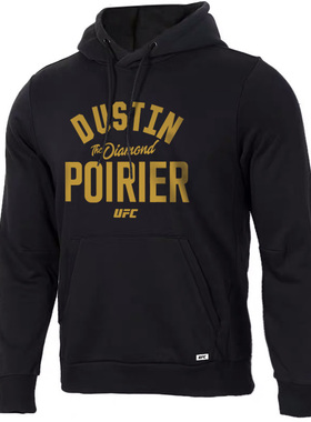 MMA综合格斗UFC257  钻石普里瓦尔黑色男士保暖连帽套头帽衫