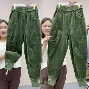 九分灯芯绒条绒裤 2026春季 女显瘦百搭小脚萝卜裤 灯芯绒哈伦裤 新款