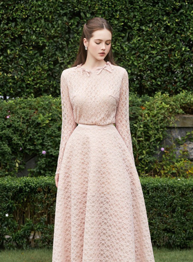 越南小众DARLING DIVA 2025年秋季新款甜妹淡粉色高腰蝴蝶结套装