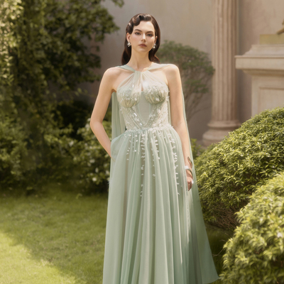 越南JOSEPHINE 2025年夏季新款绿野仙踪高收腰薄纱连衣裙