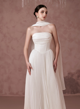 越南小众品牌SISSY 2025年夏季新款简约纯欲高腰细褶抹胸长裙