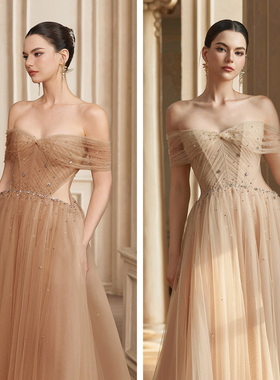 越南JOSEPHINE 2025年夏季新款朦胧精致薄纱露腰抹胸裙