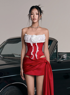 越南小众品牌LANECI 2025年春季新款爱豆打歌服红白套装裙