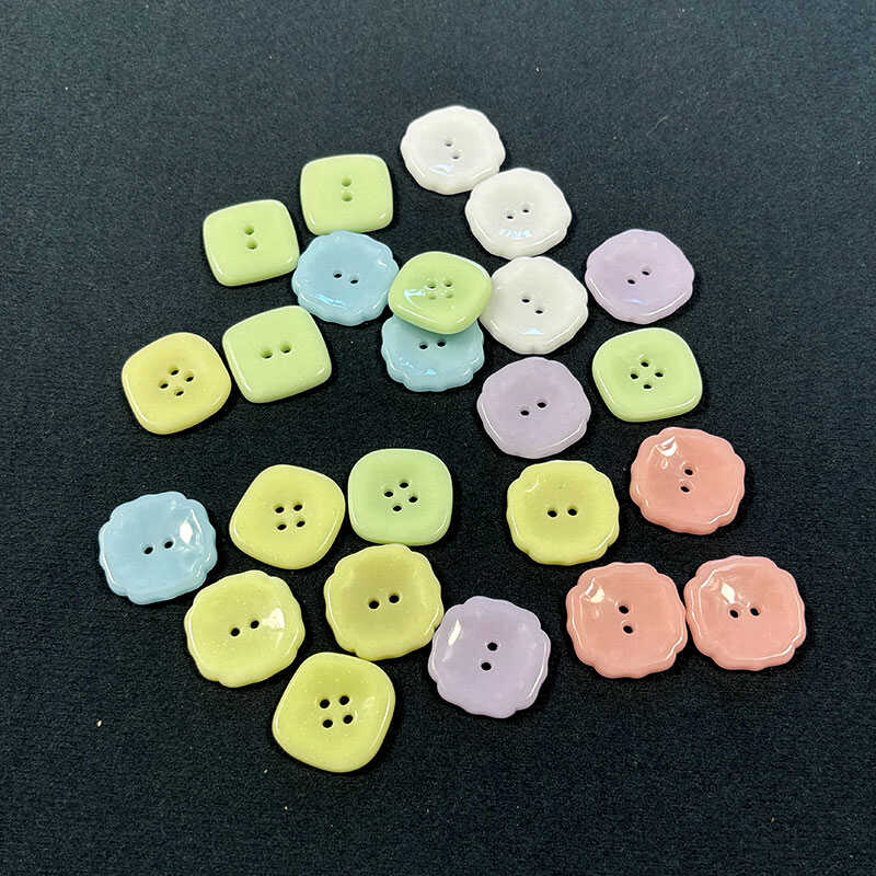 DIY琉璃纽扣方形扣子21mm珠光