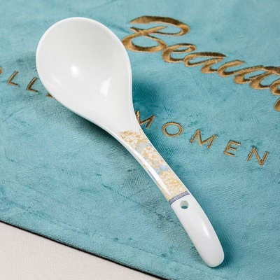 漫步时光大勺子高端陶瓷家用高档精致吃饭喝汤勺调羹汤匙北欧风