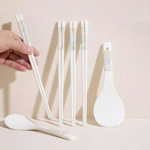 漫步时光骨瓷筷子高温釉下彩景德镇不生菌耐高温消毒柜可用