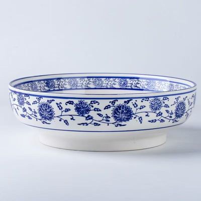 青花瓷10英寸汤碗2个高温釉下彩