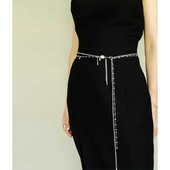 原创水滴造型腰链精致流苏波光粼粼多层装 饰银色钛钢腰链不掉色