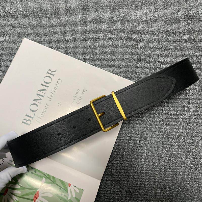 古金宽版针扣牛皮腰带真皮皮质女士皮带低腰裤装饰腰带深啡色腰封