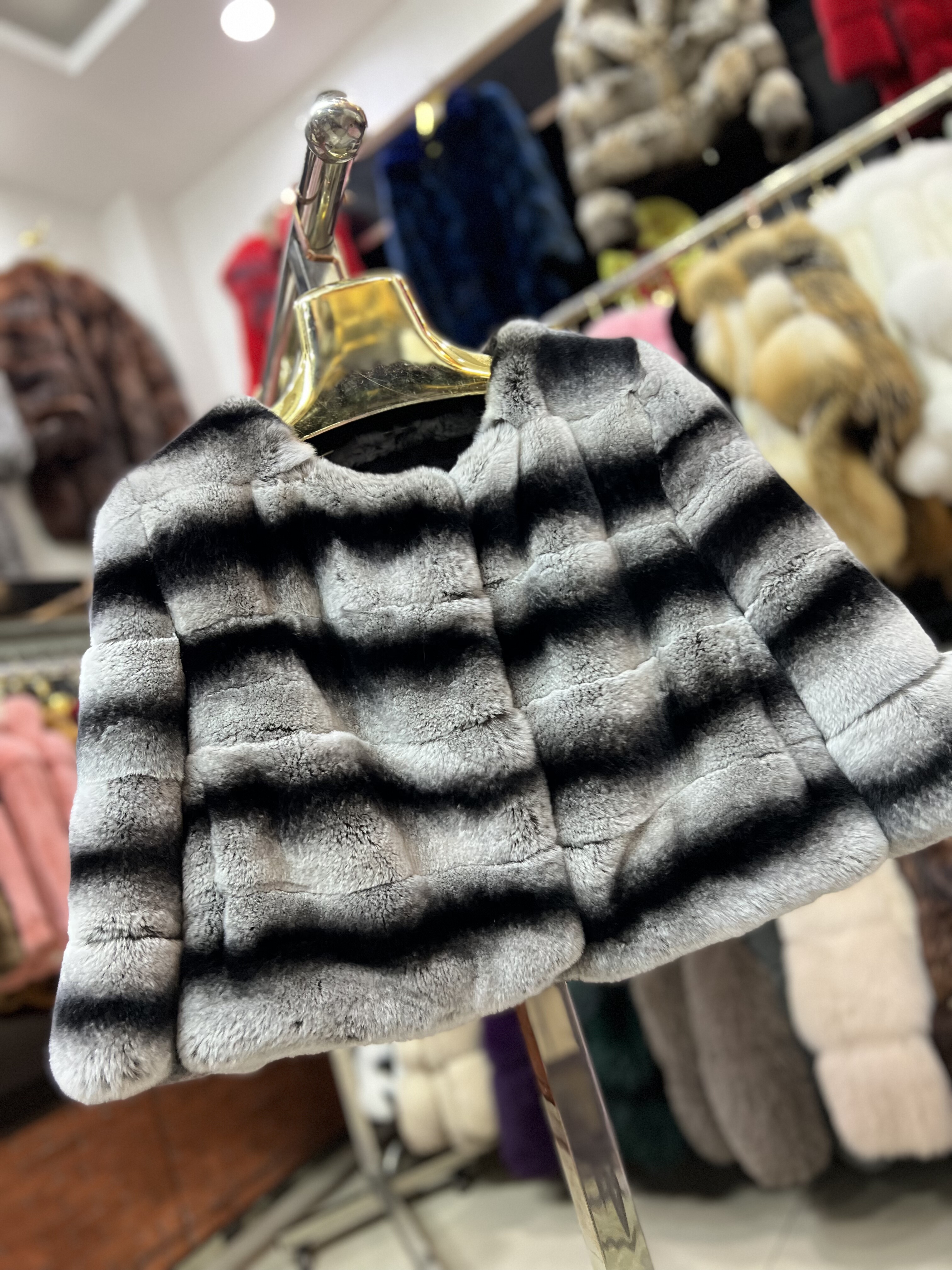 「贵妇龙猫」高端青紫蓝獭兔毛皮草外套女中长款网红毛毛大衣