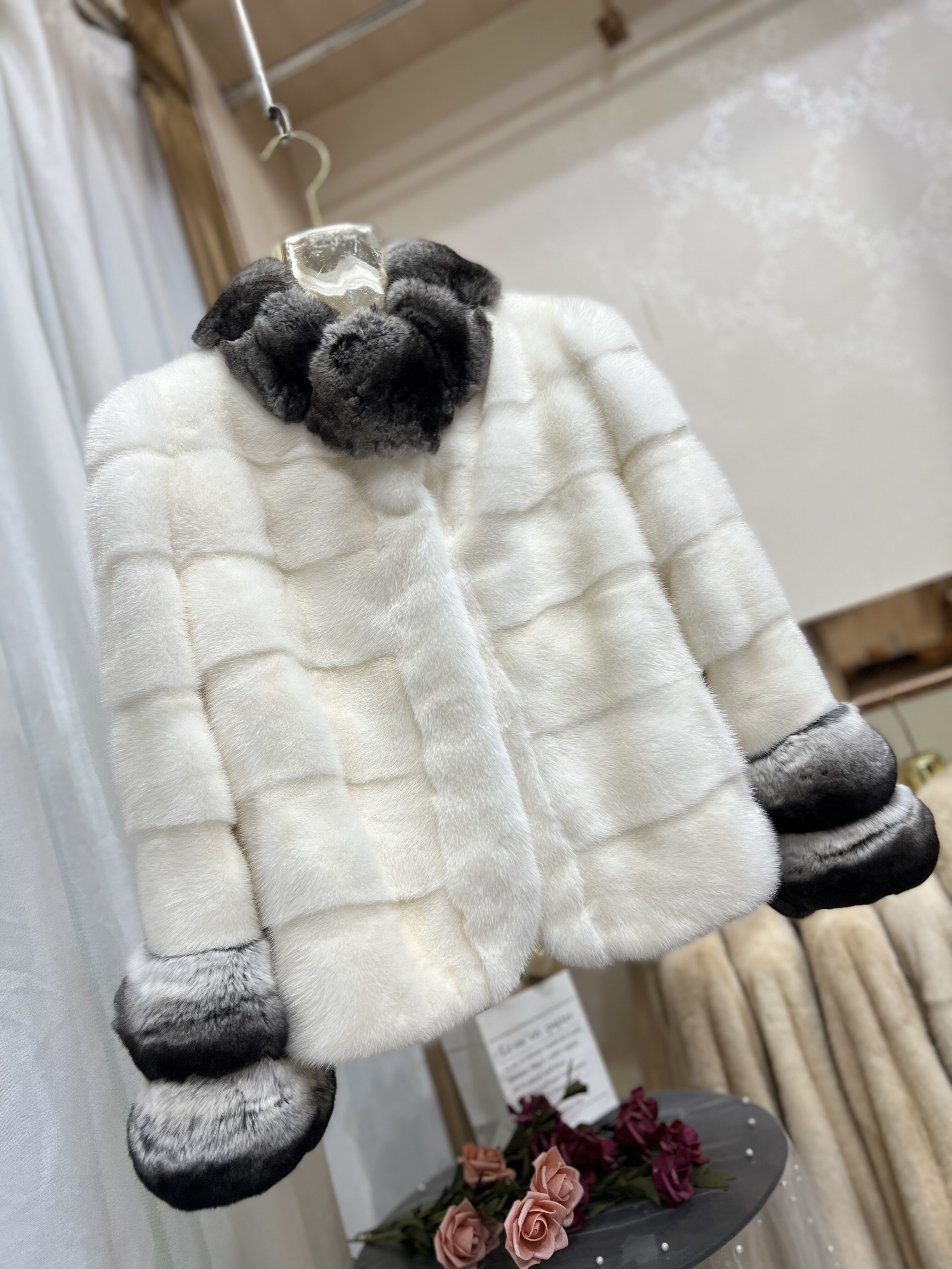 定制款6xxx  新龙猫领袖极简奢华整张貂皮立领短款皮草外套