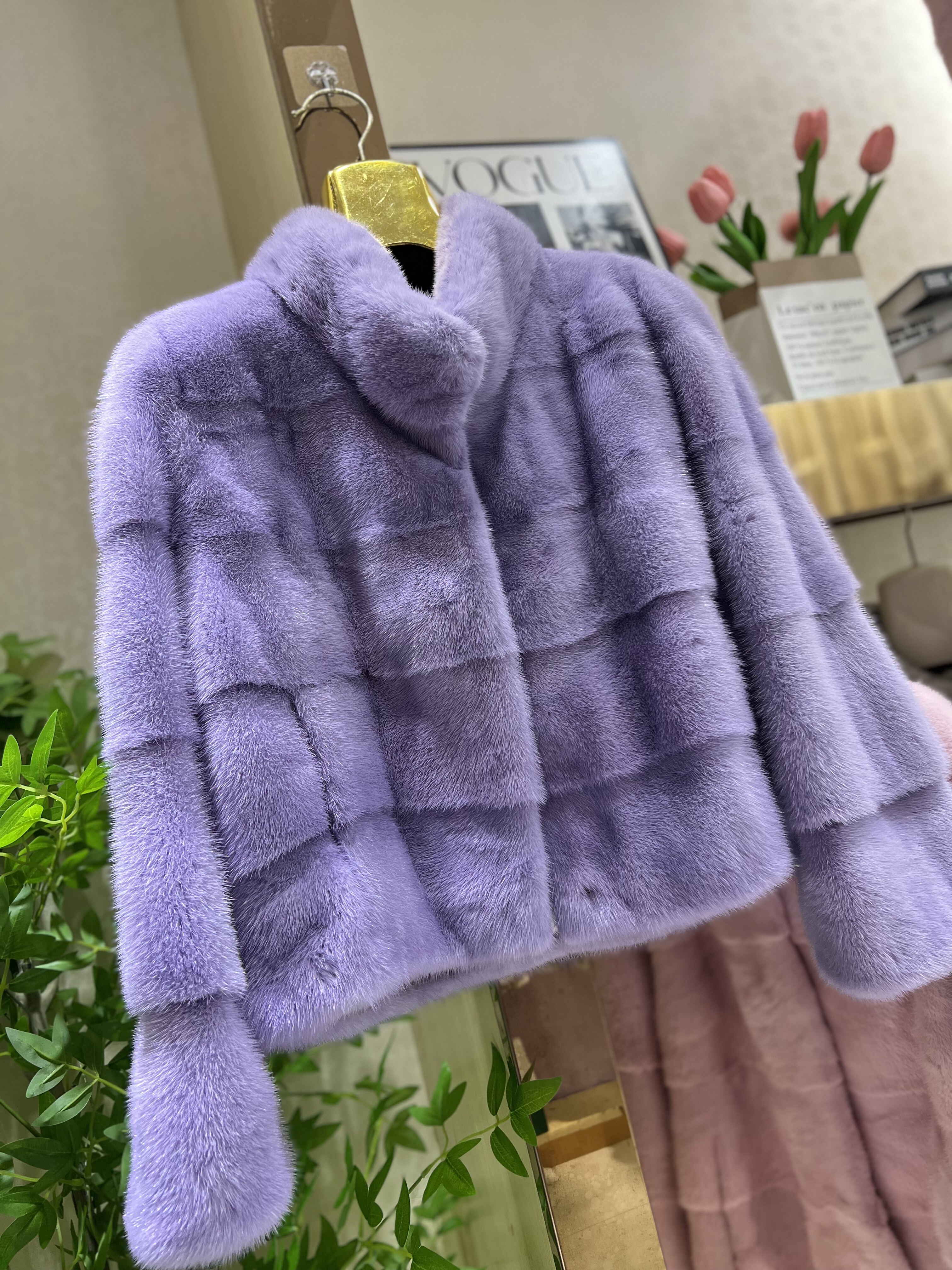 2025新款新款整貂短款立领横排工艺貂皮大衣女水貂皮草裘皮外套冬