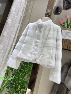 2025年冬季新款皮草外套女立领韩版水貂毛皮大衣女款小个子短款