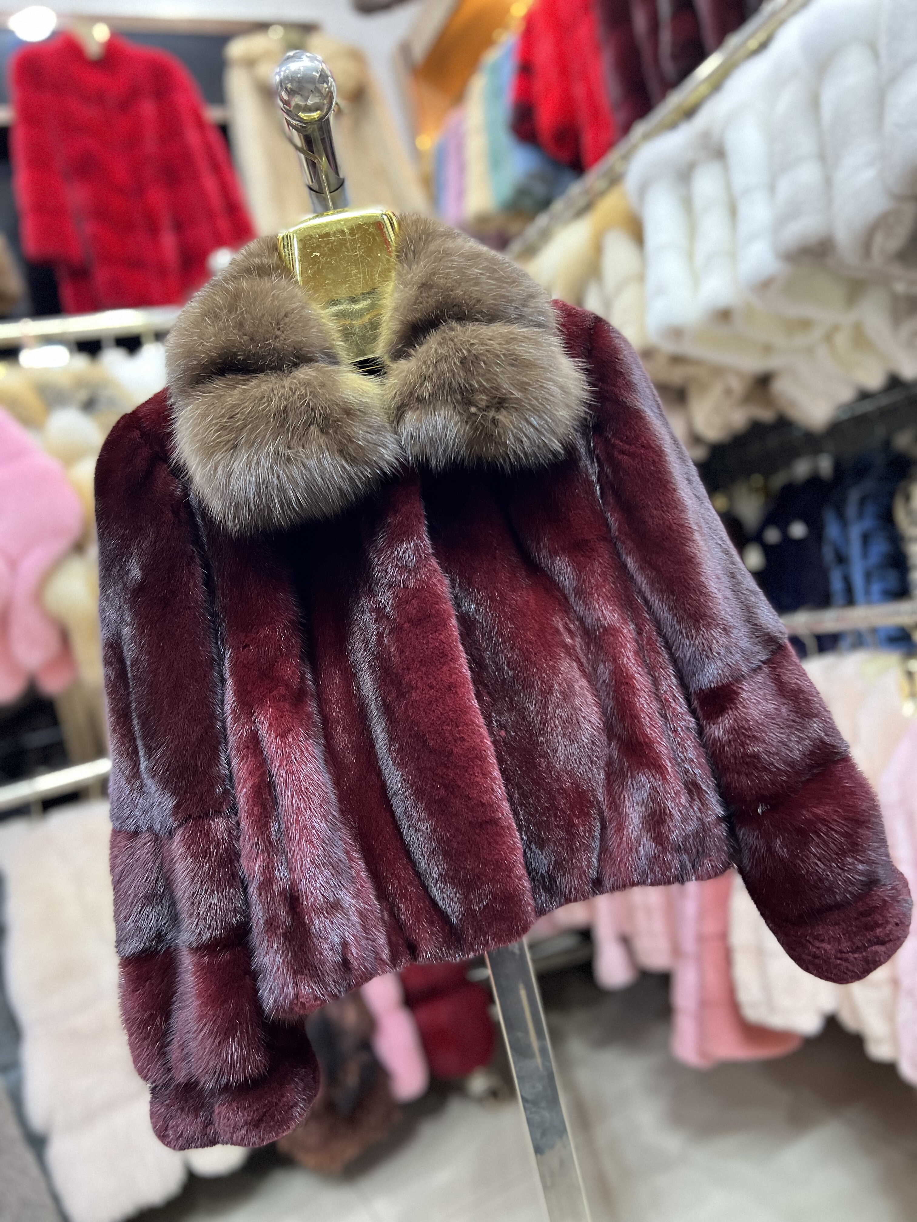 皮草2025年新款女年轻款时尚紫貂领水貂裘皮貂皮大衣外套