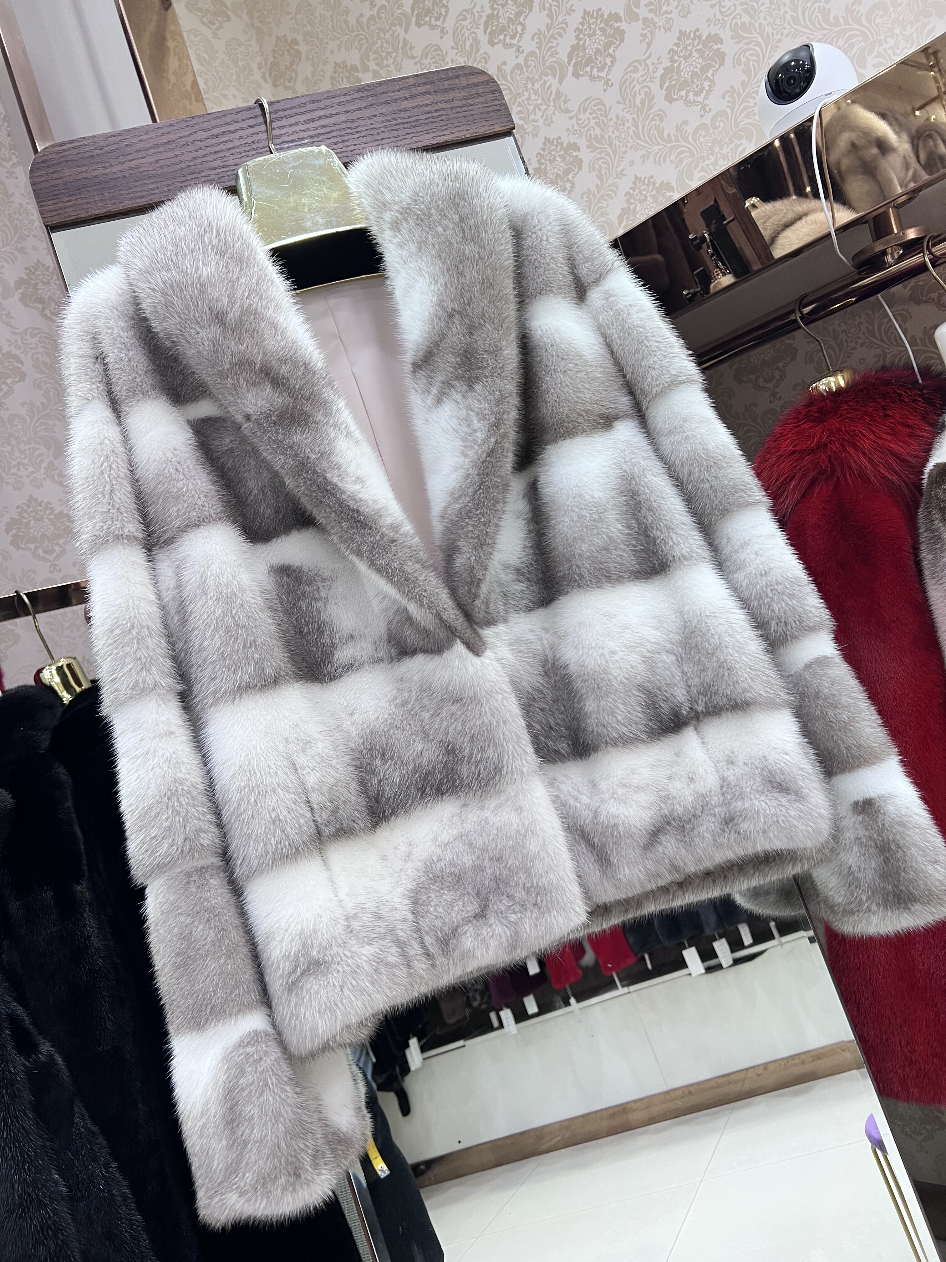 青果领横排年轻新款十字貂进口水貂皮大衣女皮草外套冬