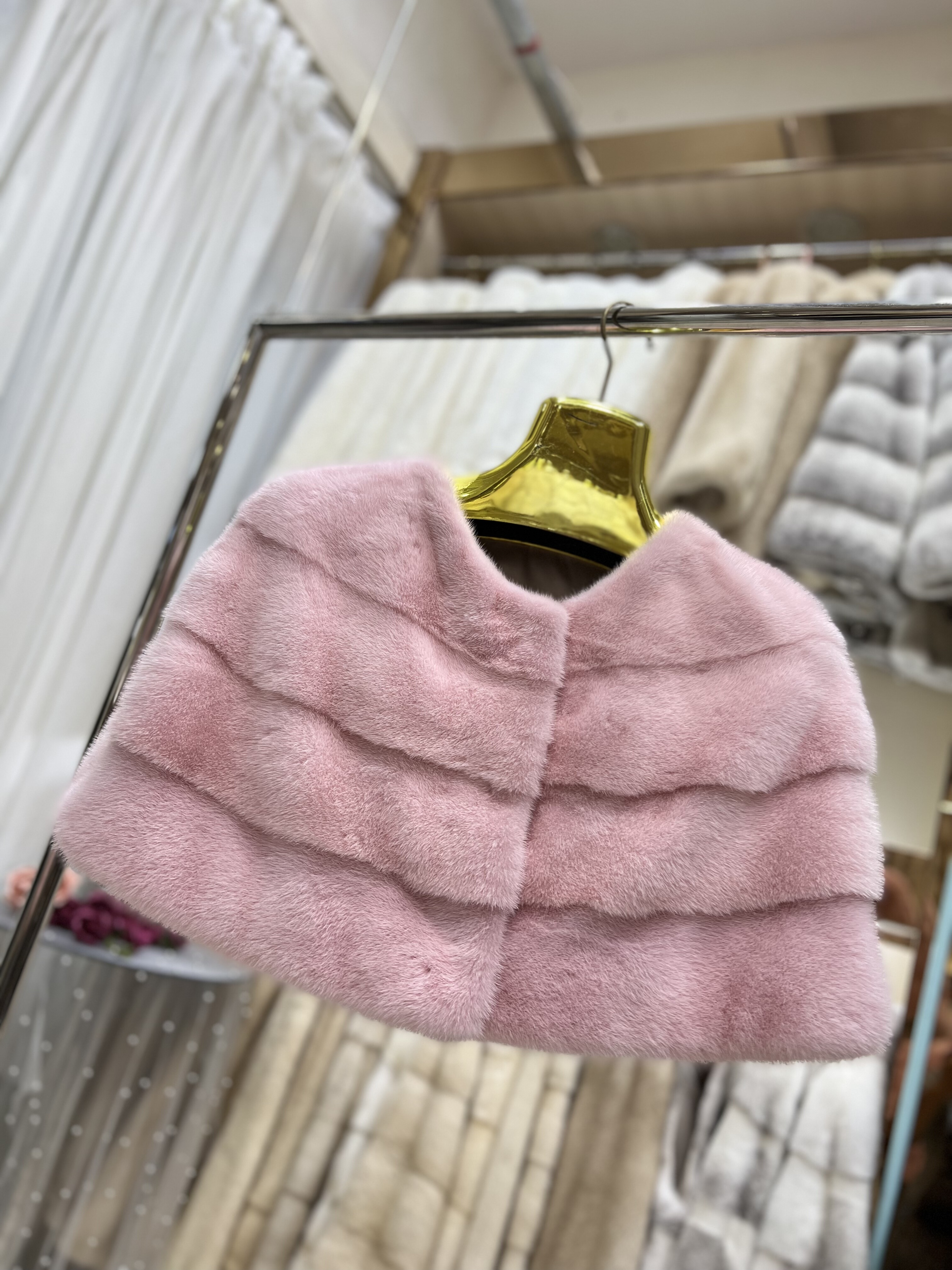 2800披肩斗篷进口水貂皮草外套整貂皮大衣紫标女款时尚韩版短款