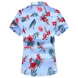 大码衬衫男花纹衬衫短袖衬衫青年QT5030/7093p30，男装T恤，电商A012