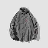 春季青少年长袖休闲宽松外套大码印花衬衫T恤衬衣/2280P30，男装T恤，电商A012