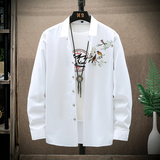 大码印花风衬衫男夏秋新款青年长袖衬衫QT5030/2115p50，男装衬衫，电商A012