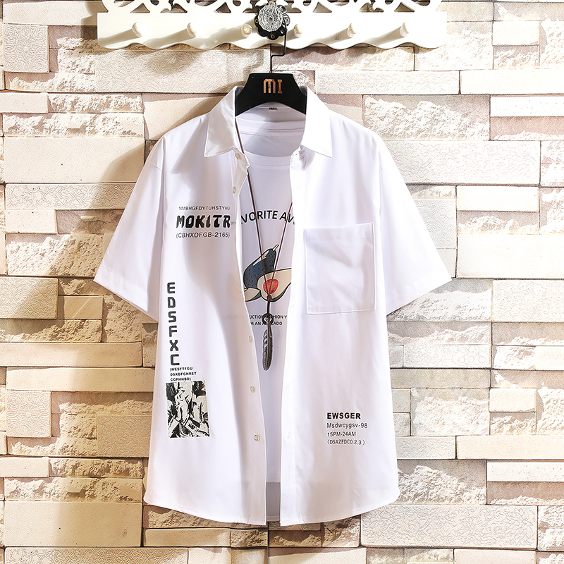 Large Print Shirt young men's Short Sleeve Shirt