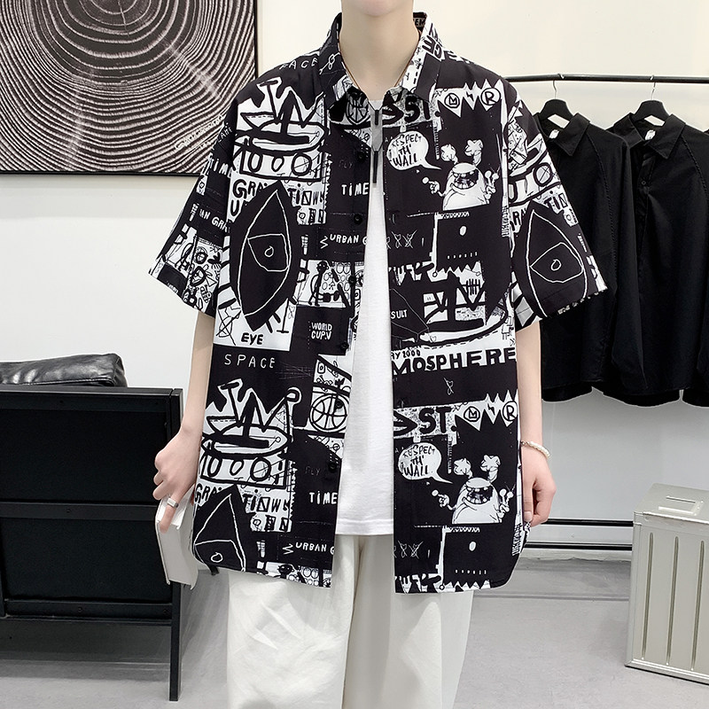 夏新款男大码打底衫宽松短袖T恤百搭印花体恤/7111p35，男装T恤，电商A012