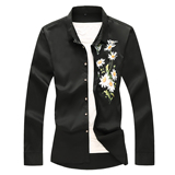 大码印花风衬衫男夏秋新款青年长袖衬衫QT5030/2126p50，男装衬衫，电商A012