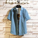 夏新款男大码打底衫宽松短袖T恤百搭印花体恤/D7080p22，男装T恤，电商A012