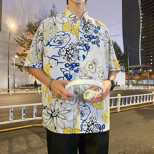 夏新款男大码短袖打底衫宽松T恤百搭印花体恤/7106p35图片