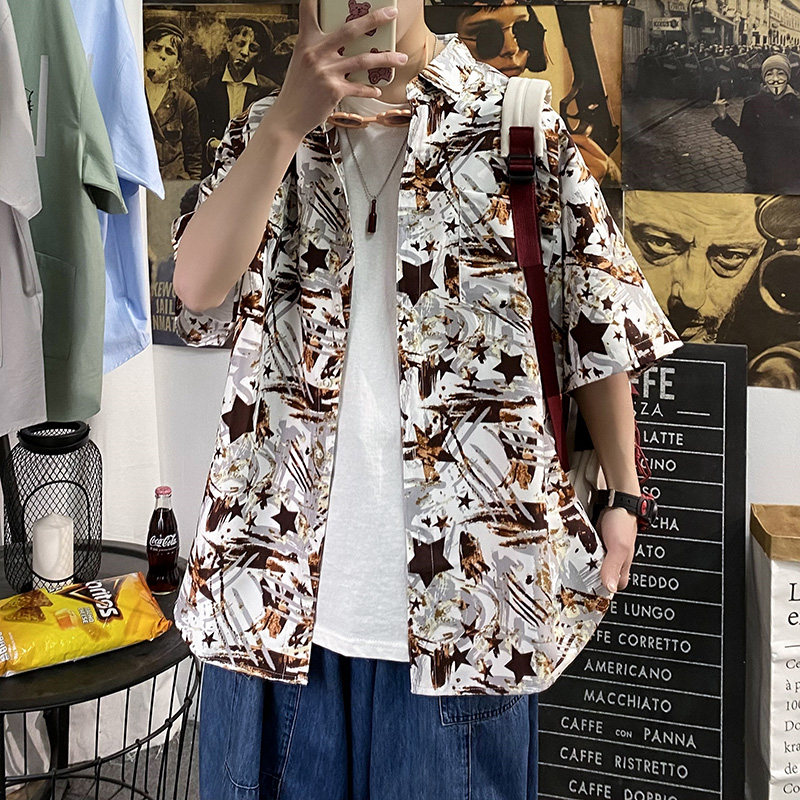 夏新款男大码打底衫宽松短袖T恤百搭印花体恤/D7096p30,男装衬衫,电商A012